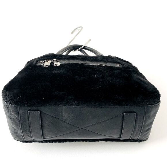 Milly Black on Black Faux Fur Soft Plush Handbag Goth Street contemporary - Picture 4 of 12